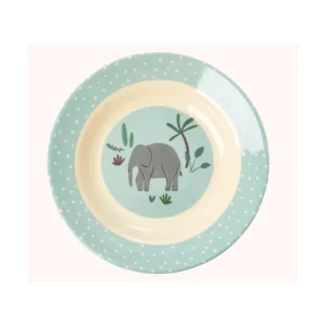 Enfant Rice La Vaisselle Pour Enfant<Assiette creuse bleu Eléphant en mélamine,