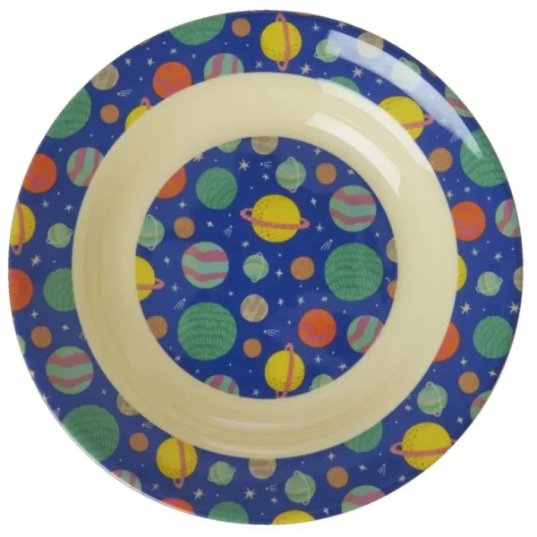 Enfant Rice La Vaisselle Pour Enfant<Assiette Creuse bleu Galaxy Print en mélamine,