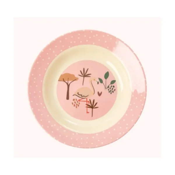 Enfant Rice La Vaisselle Pour Enfant<Assiette creuse rose Flamant en mélamine,