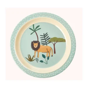 Enfant Rice La Vaisselle Pour Enfant<Assiette plate bleu Lion en mélamine,