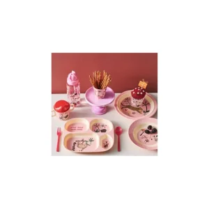 Enfant Rice La Vaisselle Pour Enfant<Assiette plate rose Guépard en mélamine,