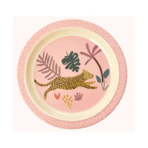 Enfant Rice La Vaisselle Pour Enfant<Assiette plate rose Guépard en mélamine,