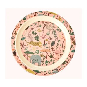 Enfant Rice La Vaisselle Pour Enfant<Assiette plate rose Jungle en mélamine,