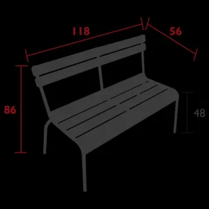 FERMOB Fauteuils, Chaises Et Bancs<Banc à dossier 2/3 places Luxembourg,