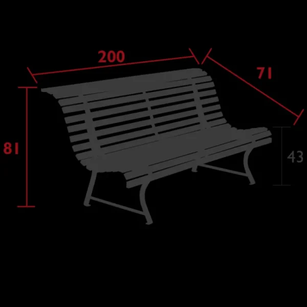 FERMOB Fauteuils, Chaises Et Bancs<Banc Louisiane 200 cm,