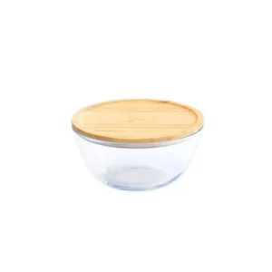 PEBBLY Boîtes Hermétiques | Bols Et Culs De Poule<Bol à mixer en verre couvercle bambou empilable,