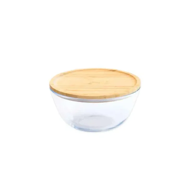 PEBBLY Boîtes Hermétiques | Bols Et Culs De Poule<Bol à mixer en verre couvercle bambou empilable,