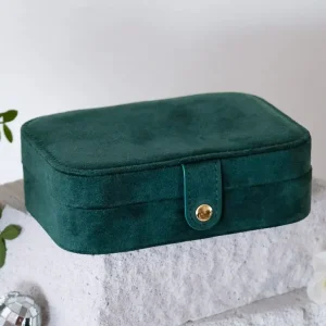 Maison Scarlett Les Bijoux | Les Accessoires<Boîte à Bijoux de Voyage Brigitte Velours Vert,