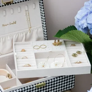 Maison Scarlett Les Bijoux | Les Accessoires<Boîte à Bijoux Louise Pied de Poule Noir,