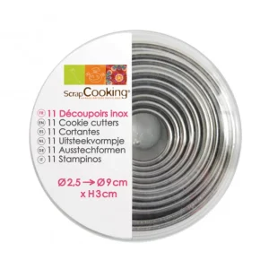 ScrapCooking Emporte-Pièce<Boîte 11 emporte-pièces ronds en inox,