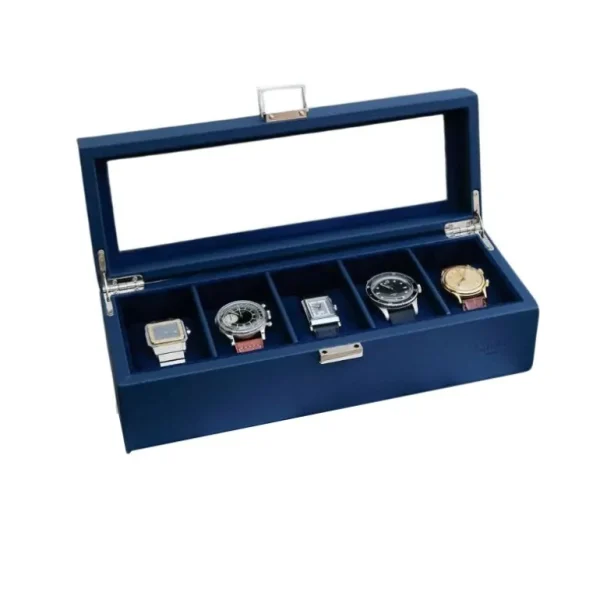 Maison Scarlett Les Accessoires<Boîte à Montres de Voyage Jean 5 emplacements Bleu,