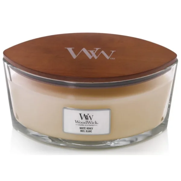 Woodwick Bougies Parfumées<Bougie parfumée Ellipse Miel Blanc,