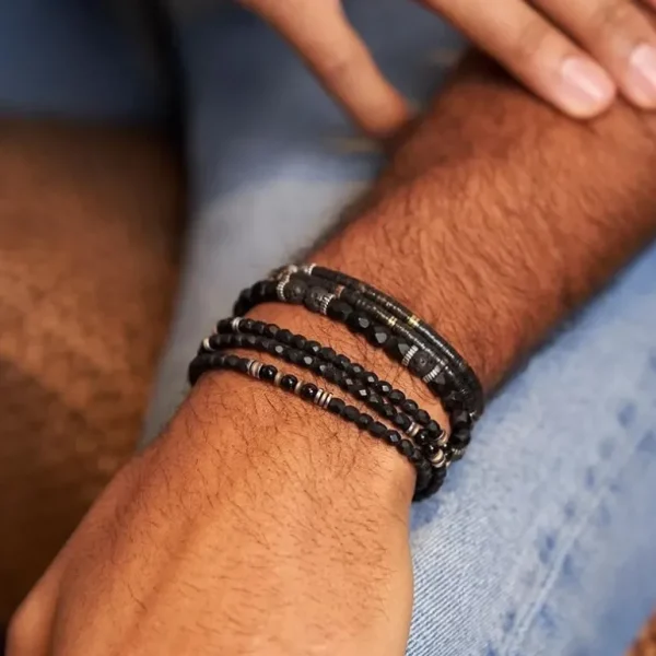 Têtes Blondes Les Bijoux<Bracelet Homme Gentleman XL Noir Mat,