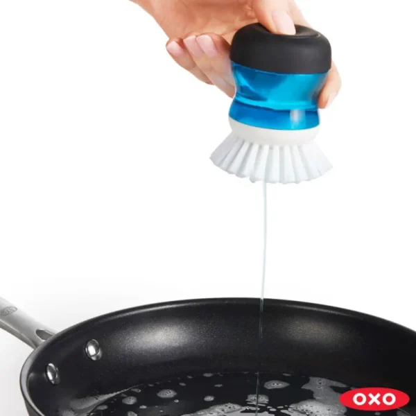 OXO Brosserie<Brosse à vaisselle ronde distributrice de savon avec support,