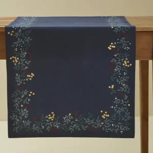 Sylvie Thiriez Chemins De Table<Chemin de table Lueur d'Hiver Bleu Ardoise,