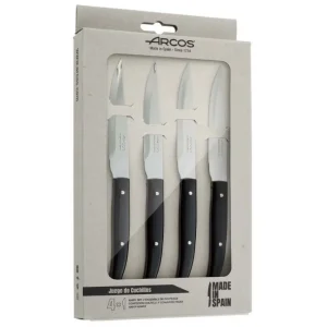 ARCOS Couteaux<Coffret 4 couteaux à Steak Microdenté Mesa Noir,