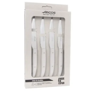 ARCOS Couteaux<Coffret 4 couteaux à Steak Microdenté Mesa Blanc,