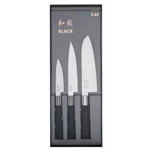 KAI Couteaux Japonais<Coffret 3 couteaux Wasabi black,