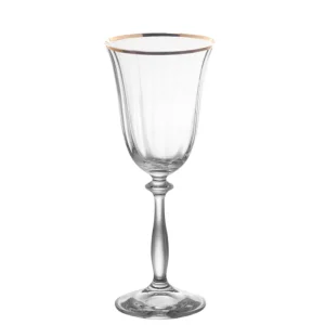 Crystal BOHEMIA Verres À Vin<Coffret 6 verres à pied Angela filet Or,