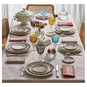 GIEN FRANCE Les Assiettes Plates<Coffret de 4 assiettes plates extra Poésie, Faïencerie de Gien