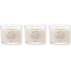 Yankee Candle Bougies Parfumées<Coffret de 3 Bougies Votives Parfumées Cachemire Délicat,