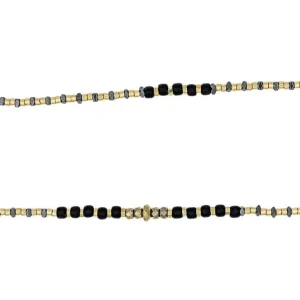 Têtes Blondes Les Bijoux<Collier et Bracelet 6 tours Andy Gold Noir,