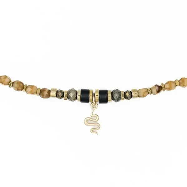 Têtes Blondes Les Bijoux<Collier et Bracelet 3 tours Ana Caramel,