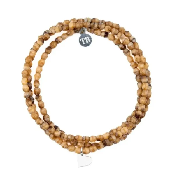 Têtes Blondes Les Bijoux<Collier et Bracelet 3 tours Coeur Silver Caramel,