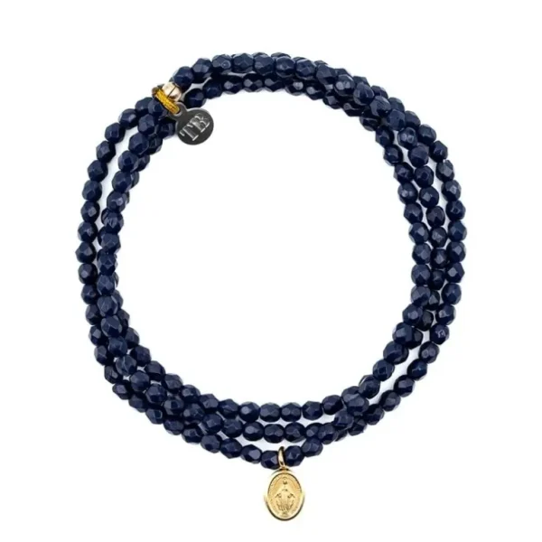 Têtes Blondes Les Bijoux<Collier et Bracelet 3 tours Madone Bleu Navy,