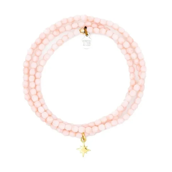 Têtes Blondes Les Bijoux<Collier et Bracelet 3 tours Polaire Rose Guimauve,