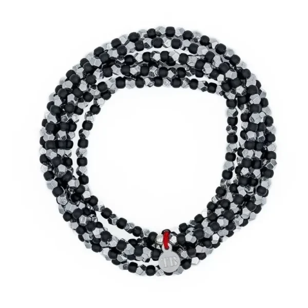 Têtes Blondes Les Bijoux<Collier et Bracelet 6 tours Max Silver Noir,