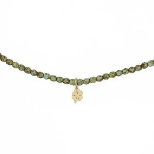 Têtes Blondes Les Bijoux<Collier et Bracelet 3 tours Trèfle Vert Marbré,