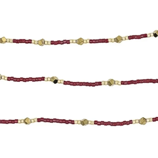 Têtes Blondes Les Bijoux<Collier et Bracelet 6 tours Gatsby Rouge Cerise,