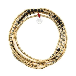 Têtes Blondes Les Bijoux<Collier et Bracelet 6 tours Andy Gold Noir,