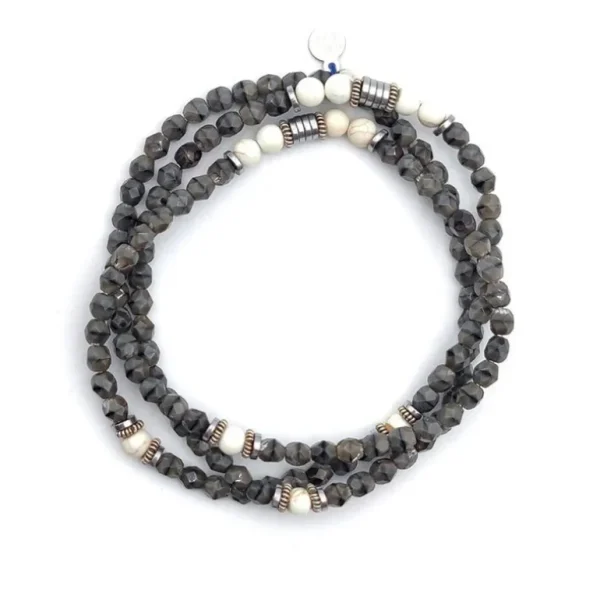 Têtes Blondes Les Bijoux<Collier et Bracelet 3 tours Gentleman Silver Pepper,