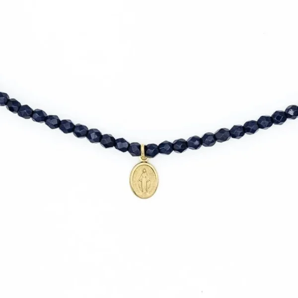 Têtes Blondes Les Bijoux<Collier et Bracelet 3 tours Madone Bleu Navy,