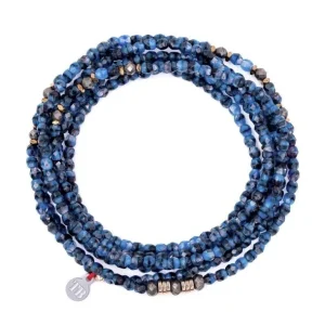 Têtes Blondes Les Bijoux<Collier et Bracelet 6 tours Gabrielle Denim Marbré,