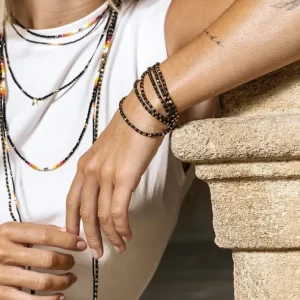 Têtes Blondes Les Bijoux<Collier et Bracelet 6 tours Max Gold Noir,