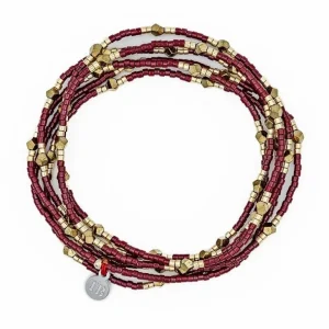 Têtes Blondes Les Bijoux<Collier et Bracelet 6 tours Gatsby Rouge Cerise,