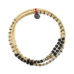 Têtes Blondes Les Bijoux<Collier et Bracelet 3 tours Andy Gold Noir,