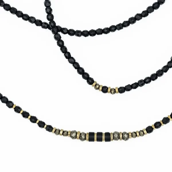 Têtes Blondes Les Bijoux<Collier et Bracelet 6 tours Black Panther,