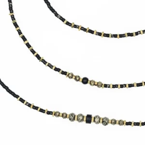 Têtes Blondes Les Bijoux<Collier et Bracelet 6 tours Black Panther Slim,