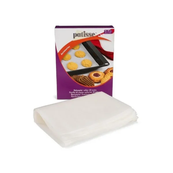 Patisse Toiles Patissières<20 Feuilles de papier sulfurisé 38 cm,