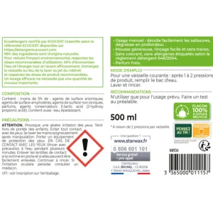 STARWAX Cuisine | Écologiques<Gel vaisselle concentré Soluvert 500 ml,