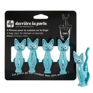 DERRIERE LA PORTE Brosserie<Lot de 4 pinces à linge Chat, Derrière la porte