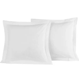 SENSEI Housses De Couette, Parures<Lot de 2 taies d'oreiller Soft Percale Blanc,