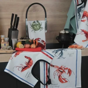 Sud Etoffe Torchons<Lot de 3 torchons Fruits de Mer 50 x 70 cm,