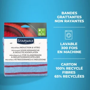 STARWAX Brosserie<Microfibre pour Vitroceram et induction,