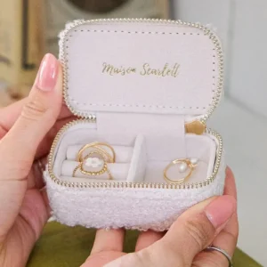 Maison Scarlett Les Bijoux | Les Accessoires<Mini Boîte à Bijoux de Voyage Marie Moumoute Blanc,