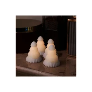 Sirius Bougies Décoratives<4 mini sapins lumineux collection Claire,